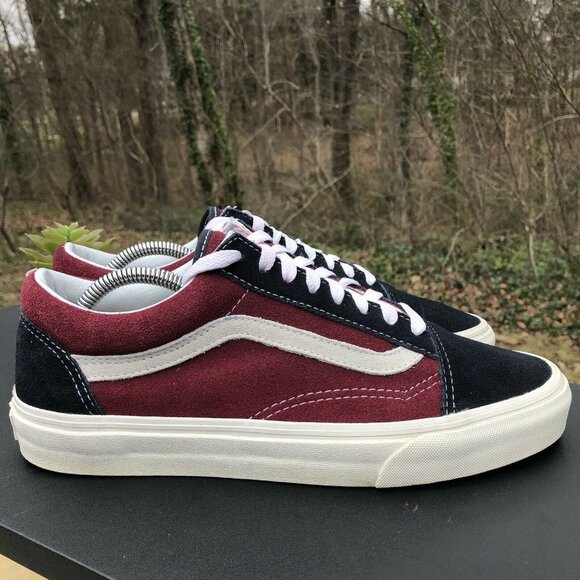 Vans T375 Authentic Two-Tone Suede Skate Shoe Size MENS 9.5 / WOMENS 11 Blue Red - Picture 7 of 12